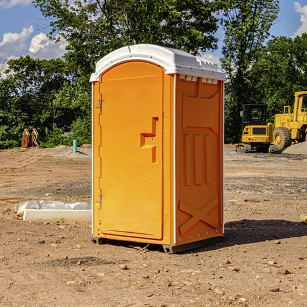 how often are the portable restrooms cleaned and serviced during a rental period in Dry Branch